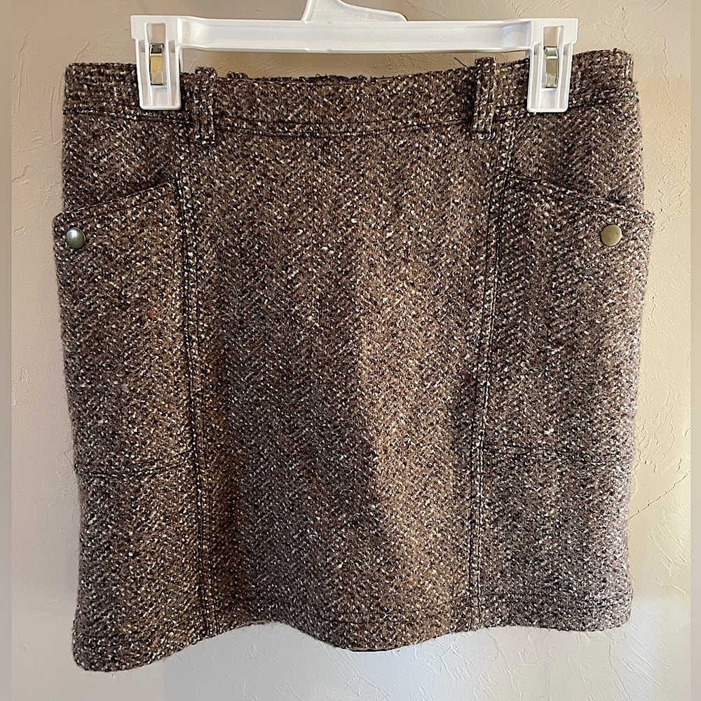 Eddie Bauer Wool Blend Skirt Size 6 Brown Pencil Lined Midi
